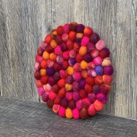 Redish Tie Dye Round Trivet